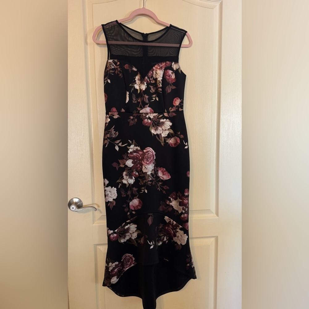 Enfocus Studio sleeveless Black Floral Dress